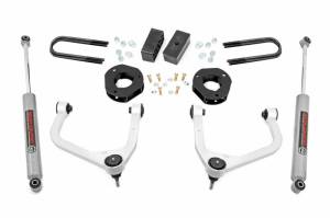 28830 | Rough Country 3.5 Inch Lift Kit For GMC Sierra 1500 2WD/4WD | 2019-2024 | Rear Factory Mono-Leaf Spring, Strut Spacer With N3 Rear Shocks