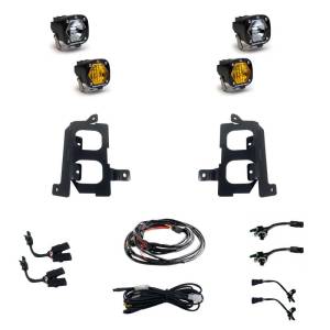 Baja Designs - 447849 | Baja Designs S1 Dual Pocket Fog Light Kit For GMC Sierra 2500 HD/3500 HD | 2020-2022 | Wide Cornering/Spot Light Pattern, Amber/Clear - Image 1