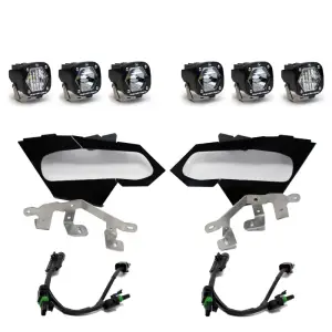 Baja Designs - 447074 | Baja Designs S1 Triple LED Headlight Kit For Can-Am Maverick X3 | 2017-2021 | Clear - Image 1