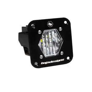 381005 | Baja Designs S1 Black Flush Mount LED Auxiliary Light Pod | Single, Wide Cornering Light Pattern, Clear, Universal