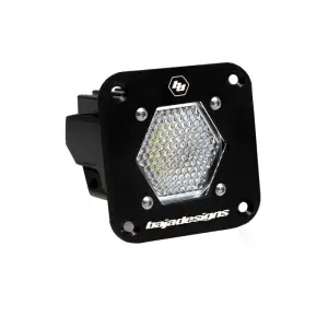 381006 | Baja Designs S1 Black Flush Mount LED Auxiliary Light Pod | Single, Work/Scene Light Pattern, Clear, Universal