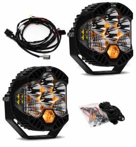 447671 | Baja Designs LP6 Pro Bumper LED Pod Light Kit For Jeep Gladiator JT / Wrangler JL | 2018-2022 | Driving/Combo Light Pattern, Clear, Toggle Wiring, With OE Steel Bumper