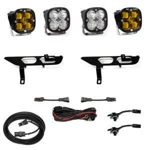 447700 | Baja Designs Squadron SAE/Pro Pocket Fog Light Kit For Without DRL Ford F-150 | 2021-2022 | SAE Fog, Amber, Toggle Wiring