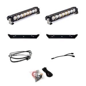 448065 | Baja Designs S8 10 Inch Dual Behind Grille LED Light Bar Kit For Ford F-150 Raptor | 2021-2023 | Clear