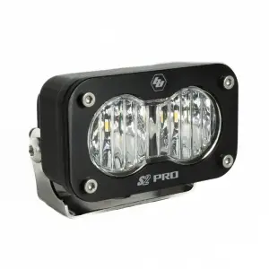 480005 | Baja Designs S2 Pro Black Auxiliary LED Light Pod | Wide Cornering Light Pattern, Clear, Universal