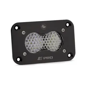 481006 | Baja Designs S2 Pro Black Flush Mount LED Auxiliary Light Pod | Single, Work/Scene Light Pattern, Clear, Universal