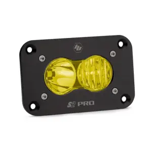 481013 | Baja Designs S2 Pro Black Flush Mount LED Auxiliary Light Pod | Single, Driving/Combo, Pattern, Amber, Universal