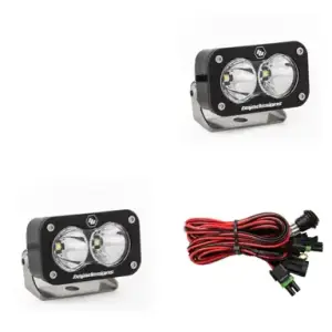 487801 | Baja Designs S2 Pro Black Auxiliary LED Light Pod | Pair, Spot Light Pattern, Clear, Universal