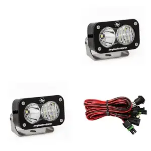 487803 | Baja Designs S2 Pro Black Auxiliary LED Light Pod | Pair, Driving/Combo Light Pattern, Clear, Universal