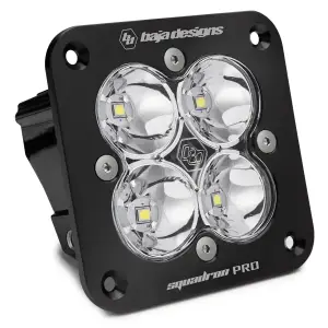 491001 | Baja Designs Squadron Pro Black Flush Mount Auxiliary LED Light Pod | Single, Spot Light Pattern, Clear, Universal