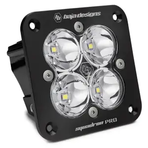 491006 | Baja Designs Squadron Pro Black Flush Mount Auxiliary LED Light Pod | Single, Work/Scene Light Pattern, Clear, Universal