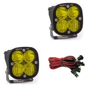 497813 | Baja Designs Squadron Pro Black Auxiliary LED Light Pod | Pair, Driving/Combo Light Pattern, Amber, Universal