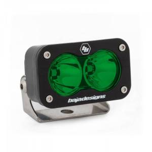 540001GR | Baja Designs S2 Sport Black Auxiliary LED Light Pod | Single, Spot Light Pattern, Green, Universal