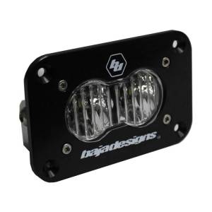 541005 | Baja Designs S2 Sport Black Flush Mount Auxiliary LED Light Pod | Single, Wide Cornering Light Pattern, Clear, Universal