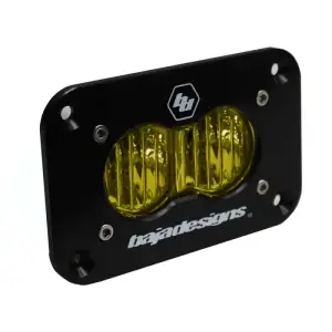 541015 | Baja Designs S2 Sport Black Flush Mount Auxiliary LED Light Pod | Single, Wide Cornering Light Pattern, Amber, Universal