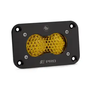 481016 | Baja Designs S2 Pro Black Flush Mount LED Auxiliary Light Pod | Single, Work/Scene Light Pattern, Amber, Universal