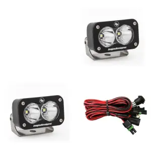 547801 | Baja Designs S2 Sport Black Auxiliary LED Light Pod | Pair, Spot Light Pattern, Clear, Universal