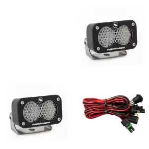 547806 | Baja Designs S2 Sport Black Auxiliary LED Light Pod | Pair, Work/Scene Light Pattern, Clear, Universal