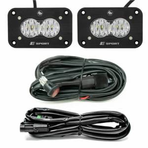 547807 | Baja Designs S2 Sport Black Flush Mount Reverse LED Light Pod Kit | Wide Cornering Light Pattern, Clear, Universal