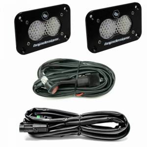 547808 | Baja Designs S2 Sport Black Flush Mount Reverse LED Light Pod Kit | Work/Scene Light Pattern, Clear, Universal