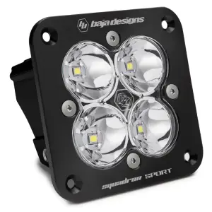 551001 | Baja Designs Squadron Sport Black Flush Mount Auxiliary LED Light Pod | Single, Spot Light Pattern, Clear, Universal