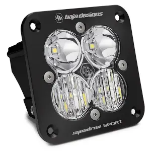 551003 | Baja Designs Squadron Sport Black Flush Mount Auxiliary LED Light Pod | Single, Driving/Combo Pattern, Clear, Universal