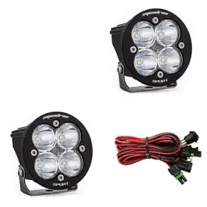 587801 | Baja Designs Squadron-R Sport Black Auxiliary LED Light Pod | Pair, Spot Light Pattern, Clear, Universal