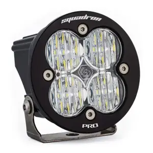 590005 | Baja Designs Squadron-R Pro Black Auxiliary LED Light Pod | Single, Wide Cornering Light Pattern, Clear, Universal