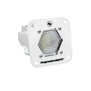 Baja Designs - 381006WT | Baja Designs S1 White Flush Mount LED Auxiliary Light Pod | Single, Work/Scene Light Pattern, Clear, Universal - Image 1