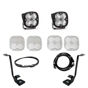 Baja Designs - 447695UP | Baja Designs Squadron Sport A-Pillar LED Light Pod Kit For Ford F-150 | 2021-2022 | Spot Light Pattern, Clear, Upfitter Wiring Type - Image 1