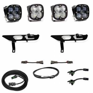 447697UP | Baja Designs Squadron SAE/Sport Pocket Fog Light Kit For Without DRL Ford F-150 | 2021-2022 | SAE Fog, Clear, Upfitter Wiring