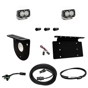 Baja Designs - 447764UP | Baja Designs S2 Sport Dual Reverse Light Kit For Ford Bronco | 2021-2023 | Wide Cornering Light Pattern, Clear, Upfitter Wiring, With License Plate Mount - Image 1