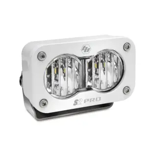 480005WT | Baja Designs S2 Pro White LED Auxiliary Light Pod | Single, Wide Cornering Light Pattern, Clear, Universal