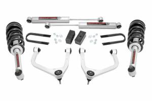 28831 | Rough Country 3.5 Inch Lift Kit For GMC Sierra 1500 2WD/4WD | 2019-2024 | Rear Factory Mono-Leaf Spring, N3 Strut With N3 Rear Shocks