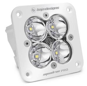 491001WT | Baja Designs Squadron Pro White Flush Mount LED Auxiliary Light Pod | Single, Spot Light Pattern, Clear, Universal