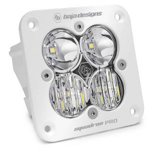 491003WT | Baja Designs Squadron Pro White Flush Mount LED Auxiliary Light Pod | Single Driving/Combo Light Pattern, Clear, Universal