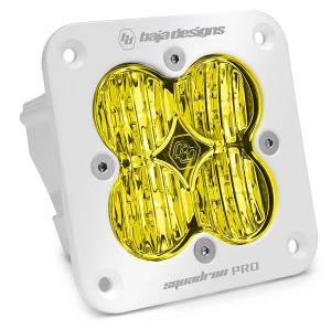 491015WT | Baja Designs Squadron Pro White Flush Mount LED Auxiliary Light Pod | Single, Wide Cornering Light Pattern, Amber, Universal