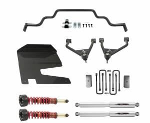 150212HK | Belltech 4 Inch Complete Lift kit with Trail Performance Coilovers/Shocks & Front Sway Bar (2019-2023 Silverado/Sierra 1500 2WD/4WD)