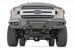 10776A | Rough Country Front Bumper With LED 20 Inch Light Bar And Cube Lights For Ford F-150 | 2018-2020
