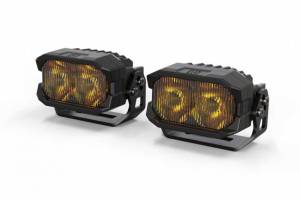 BAF109 | Morimoto 2Banger NCS LED Pod Lights | Pair, SAE Wide, Yellow Lights