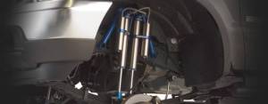 1999-2004 Ford F250/350, 2000-2005 Excursion 4WD 5.5 Inch Multiple Front Shock System with Black Dirt Logic 2.25 Resi Shocks