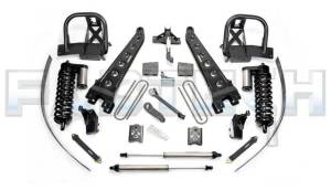 2005-2007 Ford F250 4WD with Factory Overload 8 Inch Radius Arm System with Black 4.0 Coilovers& Dirt Logic Rear Shocks