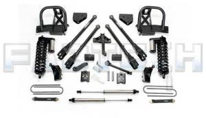 2005-2007 Ford F350 4WD 6 Inch 4 Link System with Black 4.0 Coilovers & Dirt Logic Rear Shocks
