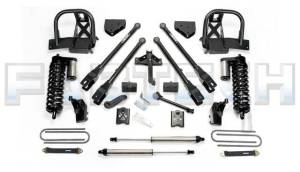 2008-2010 Ford F250 4WD 6 Inch 4 Link System with Black 4.0 Coilovers & Dirt Logic Rear Shocks