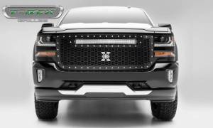 7311281 | T-Rex Laser Torch Series Grille | Laser Cut Pattern | Mild Steel | Black | Chrome Studs | 1 Pc | Replacement