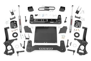 26631D | Rough Country 6 Inch Lift Kit For GMC Sierra 1500 2/4WD | 2019-2024 | 2.7L, 3.0L Engine; Factory Mono-leaf Spring, Strut Spacers With Rear N3 Shocks