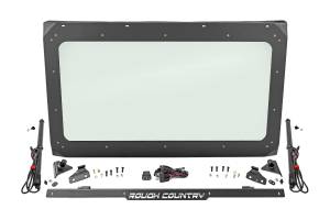 Rough Country - 98318213 | Rough Country Power Flip Glass Windshield For Cam-Am Defender HD / Defender Max | 2017-2023 - Image 1