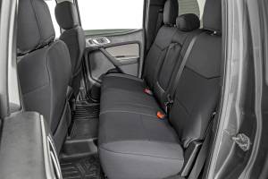 Rough Country - 91056 | Rough Country Neoprene Front Bucket And Rear Bench With Armrest Seat Covers For Ford Ranger | 2019-2023 - Image 4