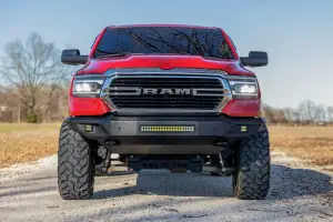 Rough Country - 10808ATH | Rough Country High Clearance Front Bumper With LED Lights & Skid Plate For Ram 1500 | 2019-2023 | With Tow Hooks - Image 8