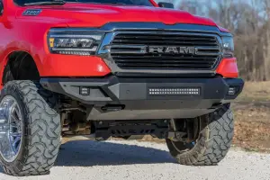 Rough Country - 10808ATH | Rough Country High Clearance Front Bumper With LED Lights & Skid Plate For Ram 1500 | 2019-2023 | With Tow Hooks - Image 7